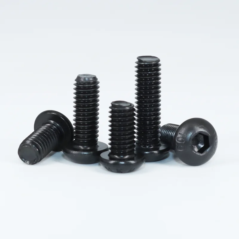 مجموعة مسامير سداسية مستديرة ، رأس زر مقبس ، مسمار براغي محرك ألين ، أسود ، درجة ، ISO7380 ، M2 ، M2.5 ، M3 ، M4 ، M5 ، M6 ، المجموع ، المجموع ، الصف #3