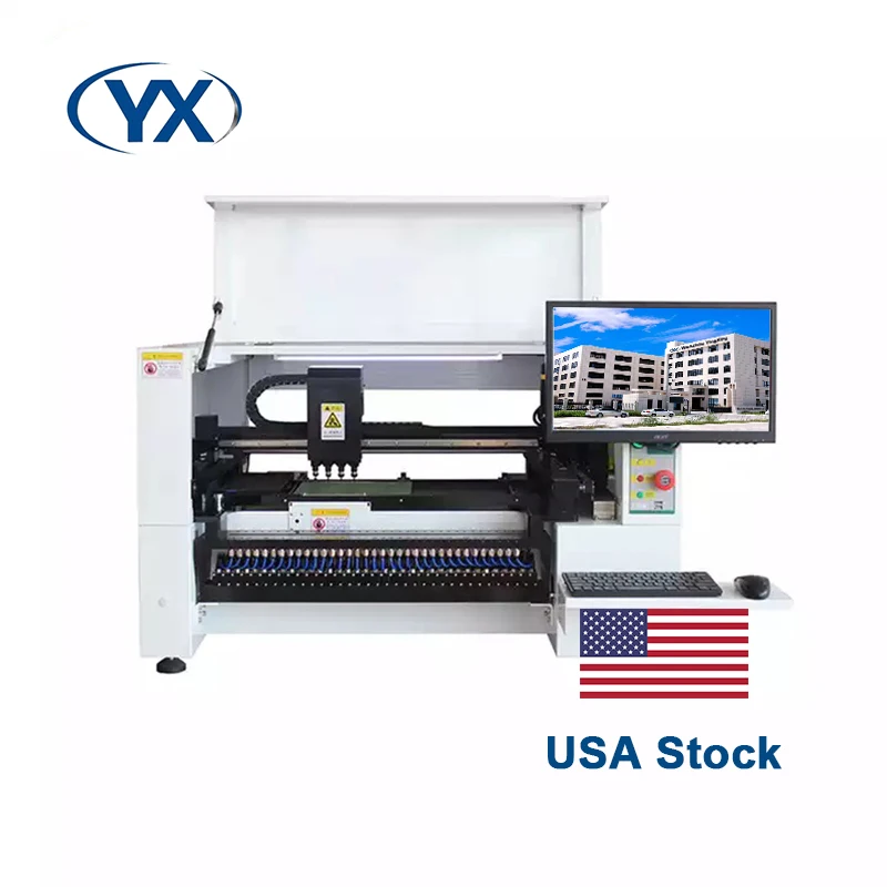 Stock en EE. UU. Suministro de fábrica Chip Pick and Place Robot Machine SMT460S con 64 alimentadores 6 cámaras para línea de producción de ensamblaje SMT