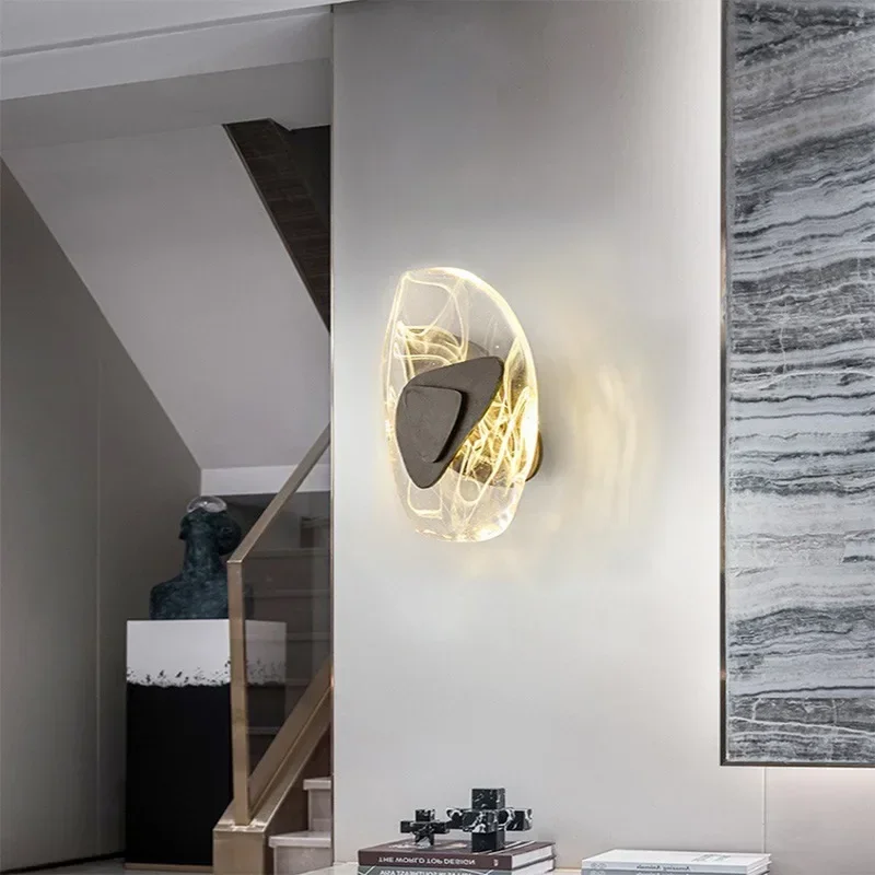 Luxo cristal lâmpada de parede para quarto, cabeceira decoração, fundo moderno sala de estar, criativo LED iluminação interior