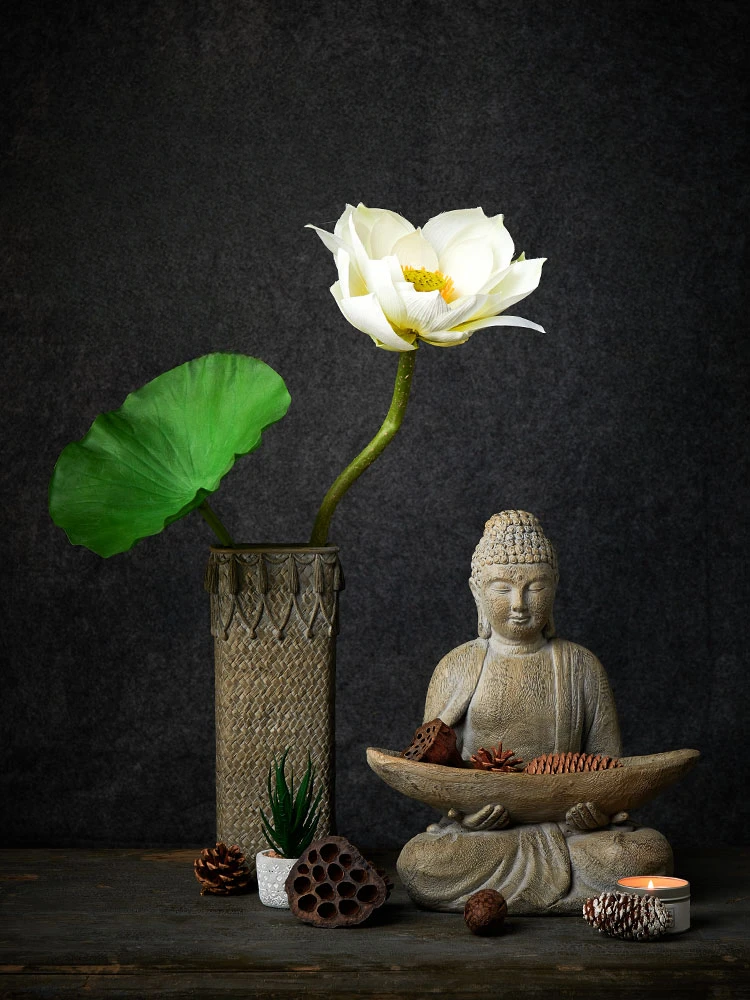 Estatua de Buda para decoración de escritorio, adornos pequeños de resina para coche, artesanía Interior creativa china, muebles para el hogar, mesa de té, sala de té