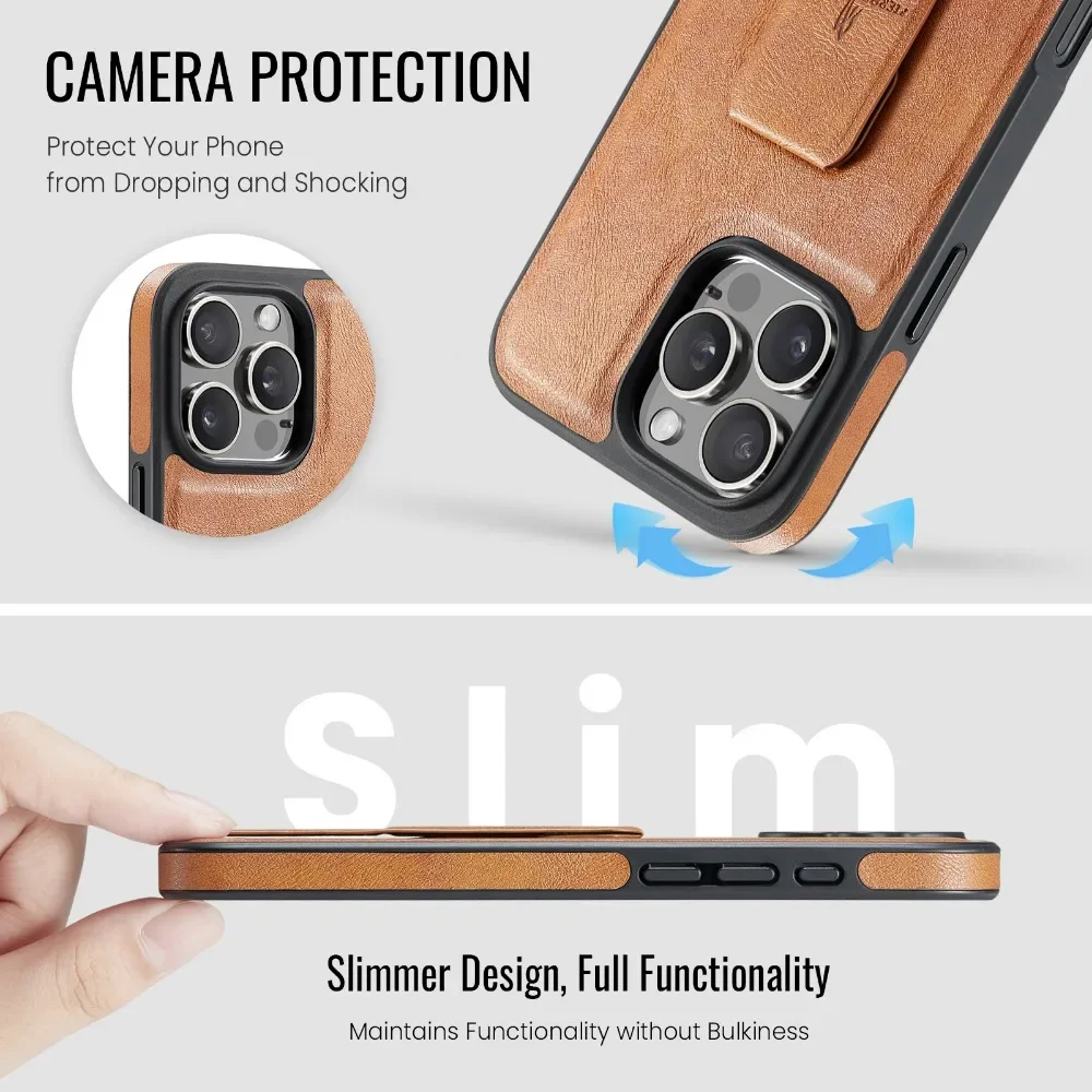 Magnetic Wrist Strap Holder for IPhone 16 Pro 15 14 Plus 13 12 Pro Max Wristband PU Leather Protective Cover