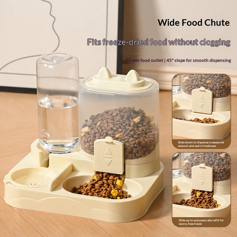 Cat Dog Automatic Feeder Waterer Double Bowl Pet Bowl Cat Water Dispenser Cat Bowl Dog Bowl Pet Products Source Factory Direct