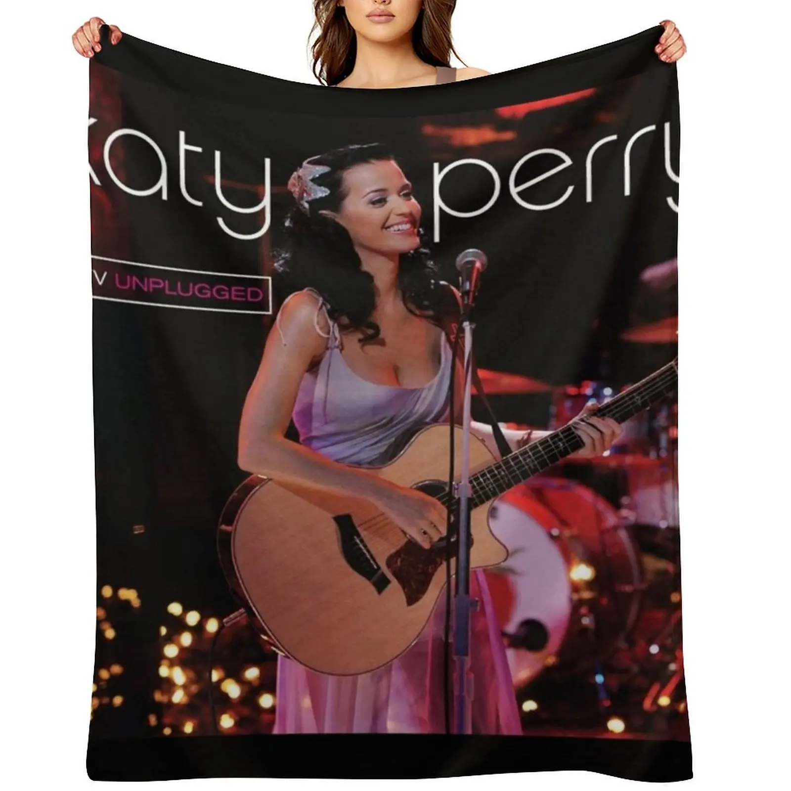 Katy Perry mtv unplugged Throw Blanket Bed linens warm for winter Loose bed plaid Hairys Shaggy Blankets