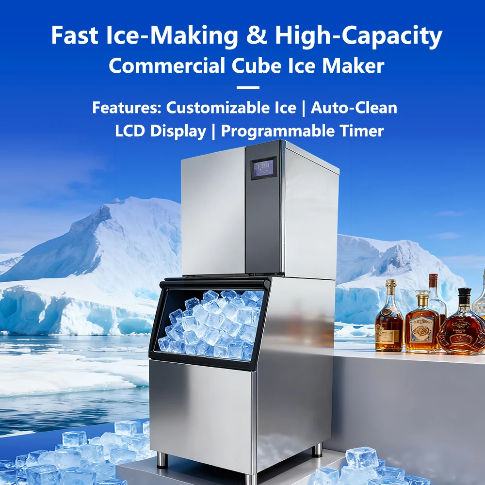Commercial 200kg 300kg 500kg Ice Machine Business Use Ice Maker with 200kg Storage Capacity Ice Cube Shape for Business Use
