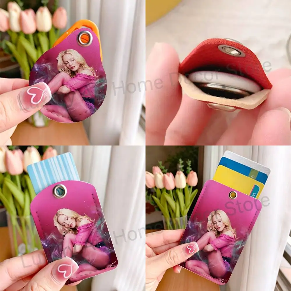 M-Madonnas-S Confessions II Key Tag Ring Leather Card Holder Key Ring Rectangle Access Card Holder