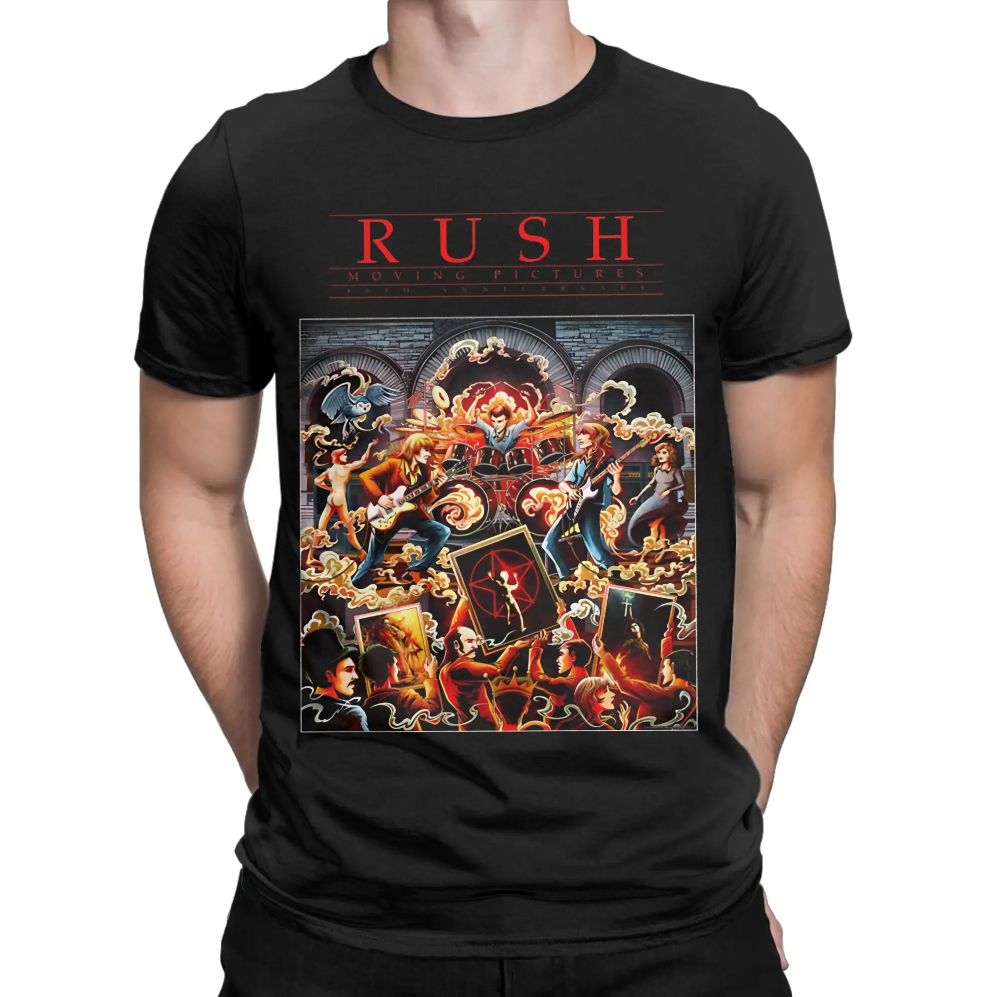 Rush Band  T-Shirt Men  Awesome Pure Cotton Tees O Neck Short Sleeve T Shirt Big Size Tops