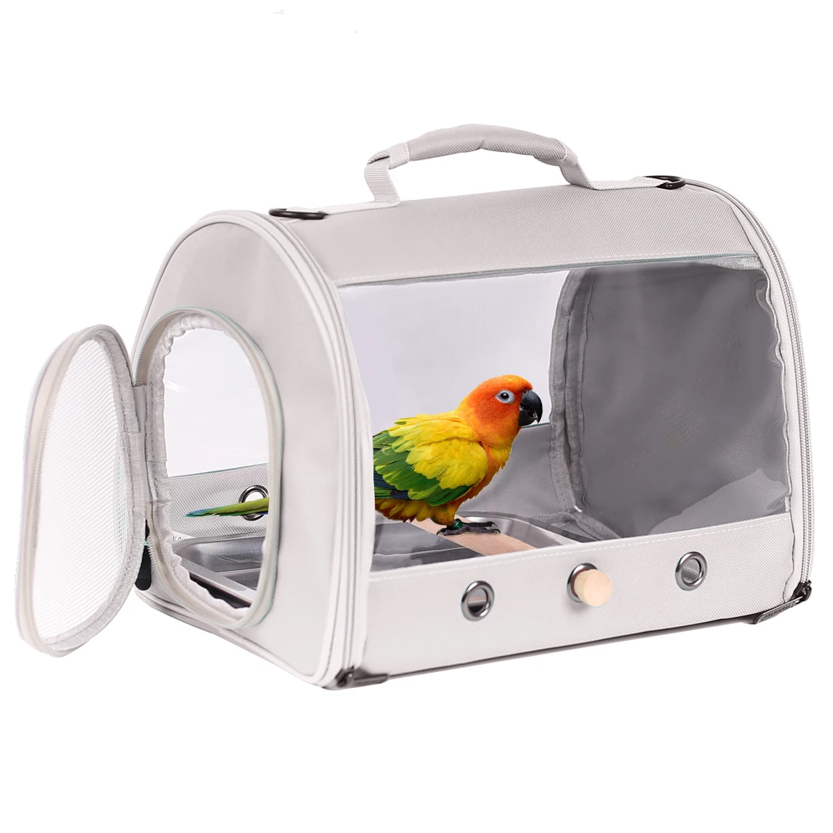 Portable Clear Bird Parrot Transport Cage Breathable Bird Carrier Travel Bag Small Pet Access Window Collapsible Outdoor Bag