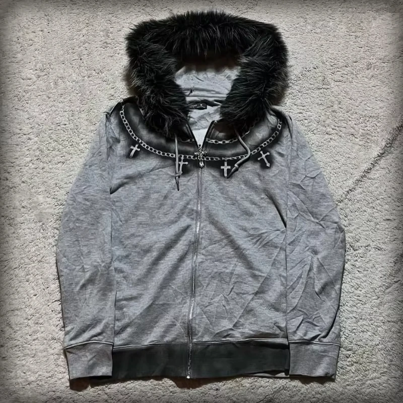 جديد القطيفة طوق مطبوعة سستة قميص رياضي بأكمام طويلة البلوز مقنعين البلوز سترة الرجعية أزياء الشارع