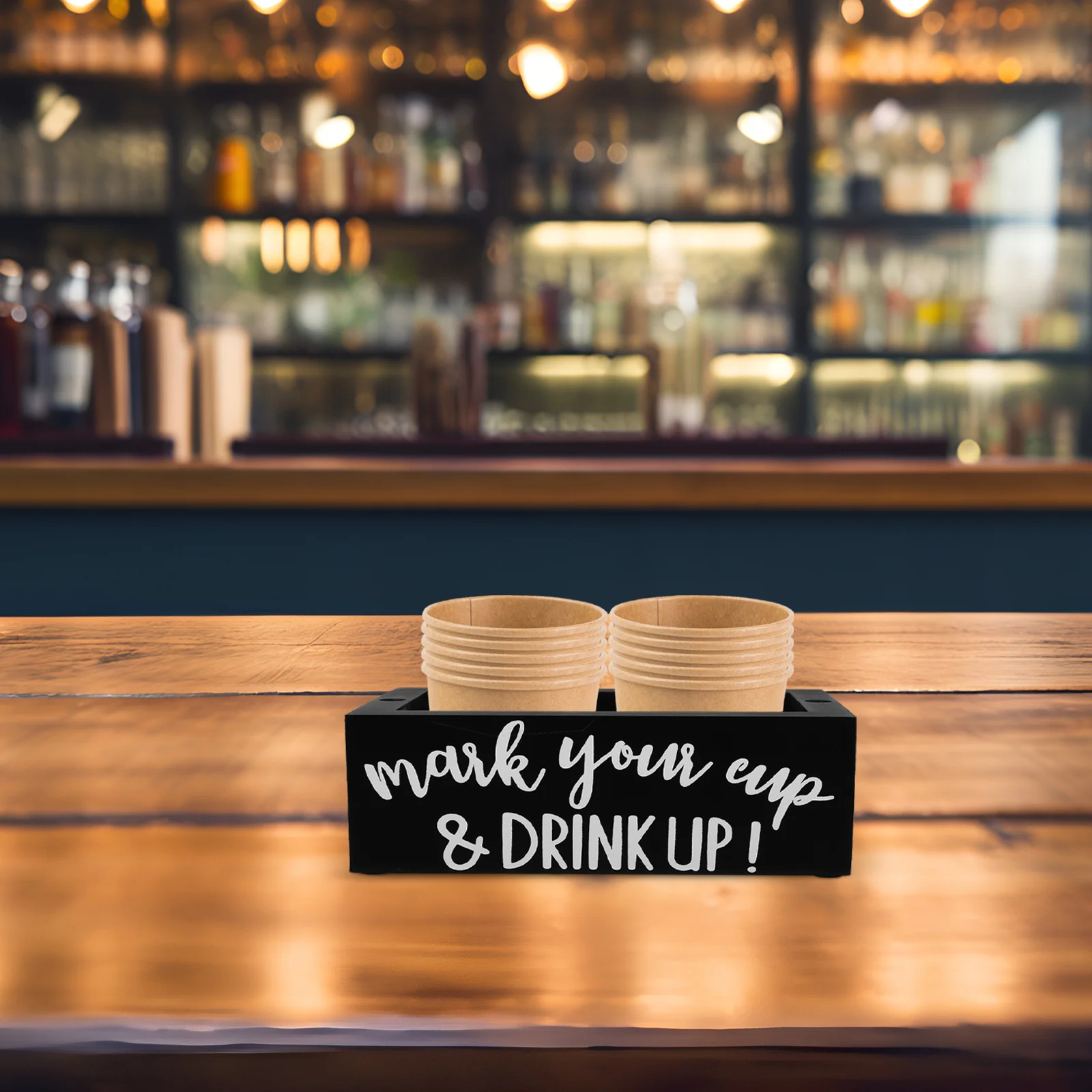 

1pcs Wooden Party Cup Organizer Storage Dispenser Stand For Table Bar Cabinet Kitchen Holiday Wedding Banquet Supplies