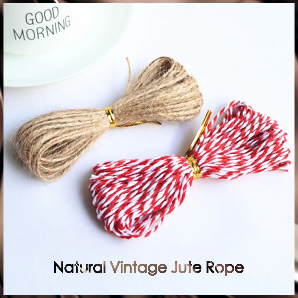 E2 Natural Jute Rope Cord Weaving Technology DIY Wedding Jute Rope Cotton Rope Handmade Sewn Party Christmas Hanging Card Rope