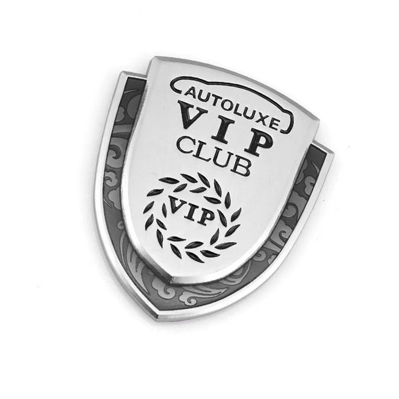 1x Car Rear Trunk Tailgate Side Window Silver VIP Club 3D Metal Emblem Badge