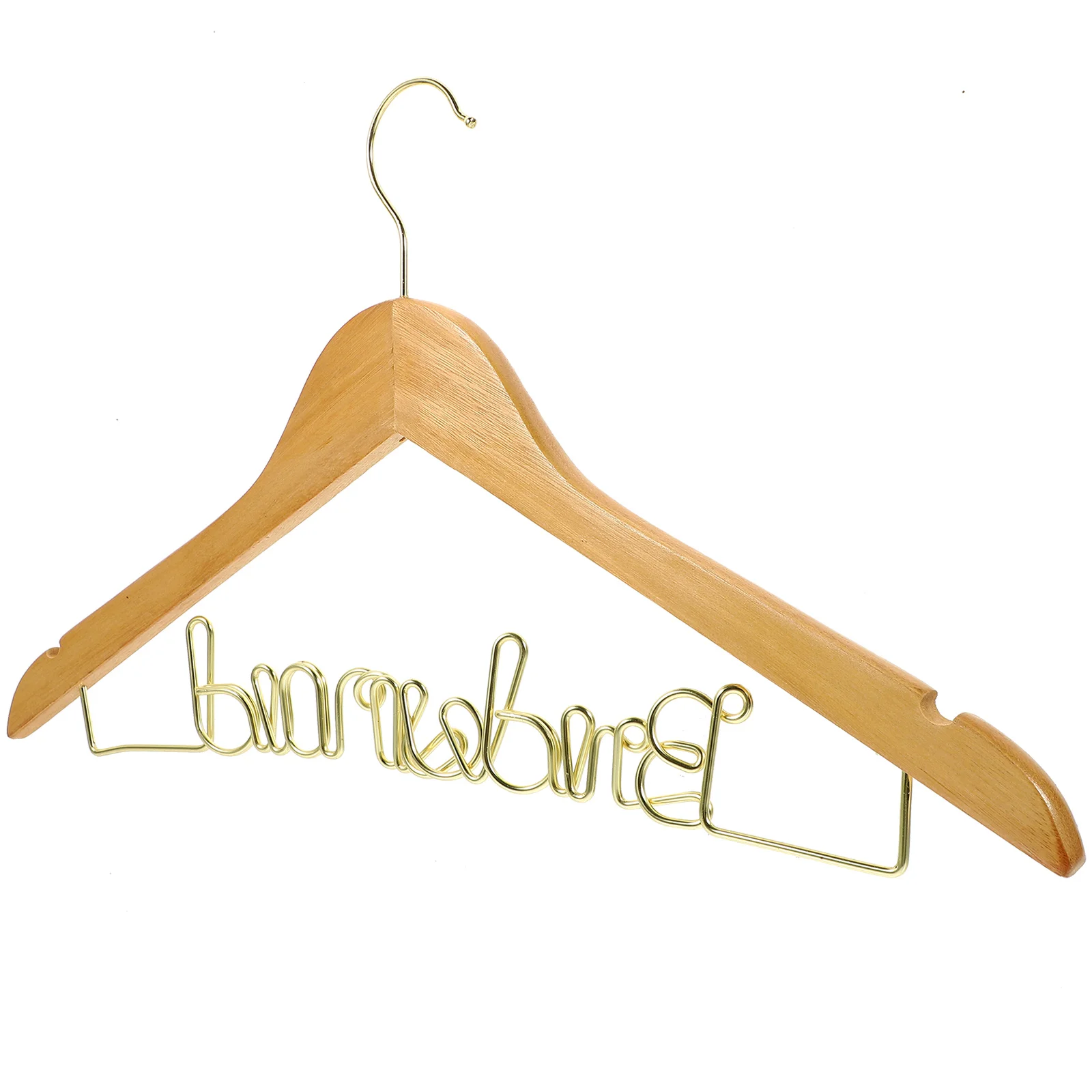 

1pc Wedding Dress Hanger Heart Shaped Bride Bridesmaid Clothes Hanger Iron Wood Non Slip Wardrobe Hotel Bedroom Formal Clothing