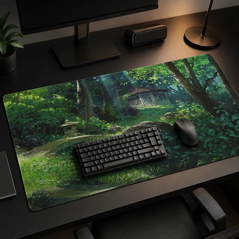 Mouse Pad Green Forest Aesthetics Gaming printon demand Large Home Computer Mousepad XXL Carpet Natural Rubber Soft Mouse Mats