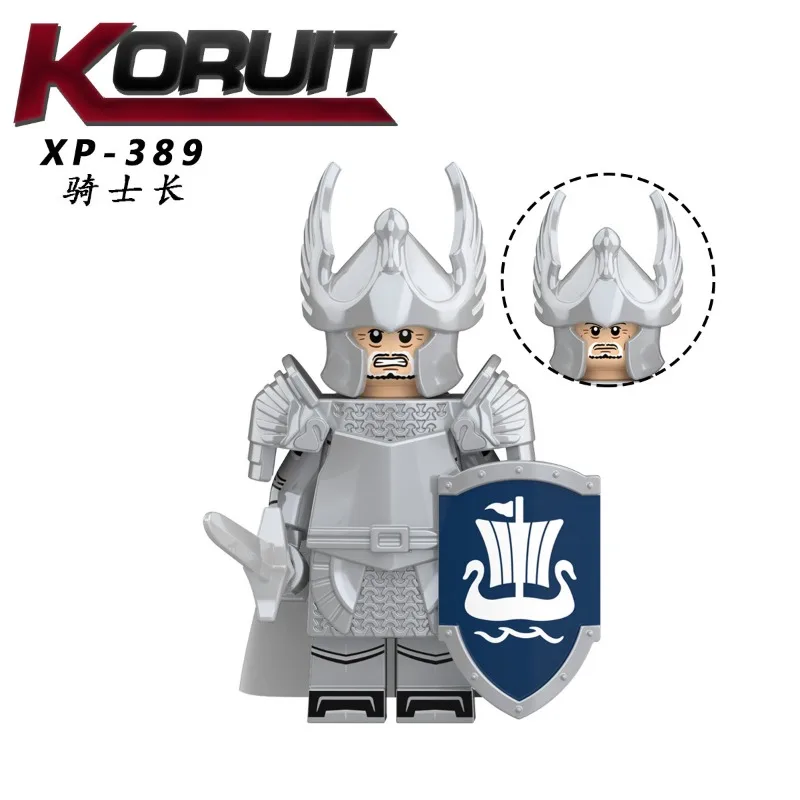 

Cross-border wholesale KT1051 medieval soldier knight guard trumpeter swordsman small particle assembly building block toy bag