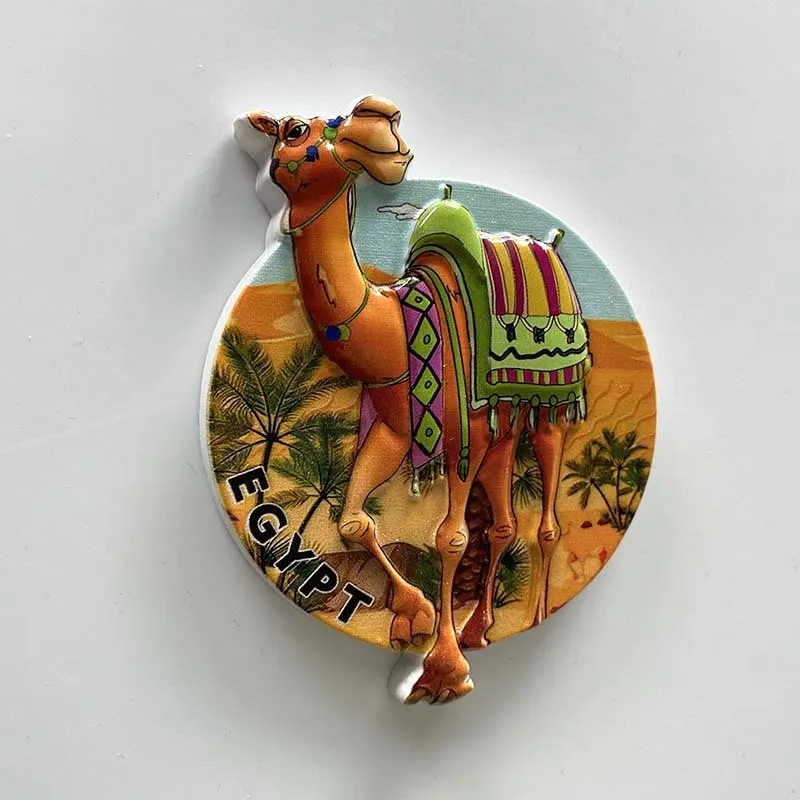 

Egypt Camel Desert 3D Resin Fridge Magnet, Cute Refrigerator Magnets Home Decor Room Decoration for Kitchen & Room