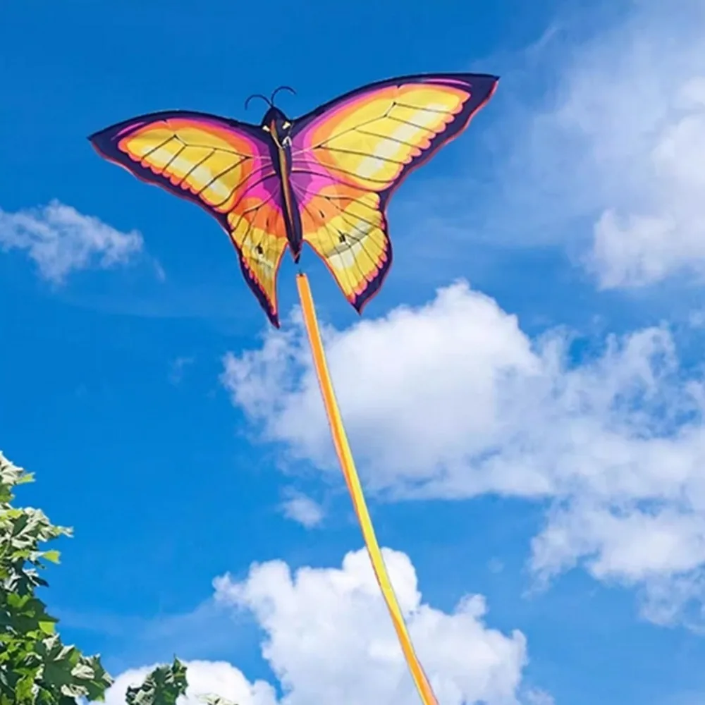 Neue, leicht zu fliegende, bunte Drachenlenkung, schöner 3D-Drachen mit langem Schwanz, gut fliegender Kinderdrachen, Familienausflüge