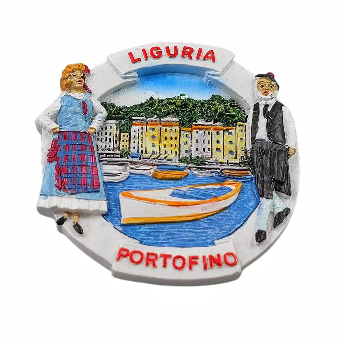 Portofino Liguria Italy 3D Fridge Magnet Souvenir Gift,Resin Handmade Refrigerator Magnet Home & Kitchen Decoration Collection