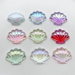 10 pieces 27*22mm beautiful AB color Shell Crystal Rhinestone Flat back scrapbook diy hair decoration accessories