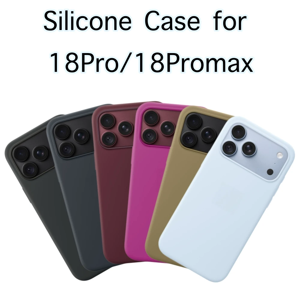 Nowe etui na telefon z płynnego silikonu w kolorze 2026 do modelu 18 Pro Max, zapewniające pełną ochronę aparatu, odporne na wstrząsy, miękkie, z powłoką antyodbiorniczą i cienką obudową.