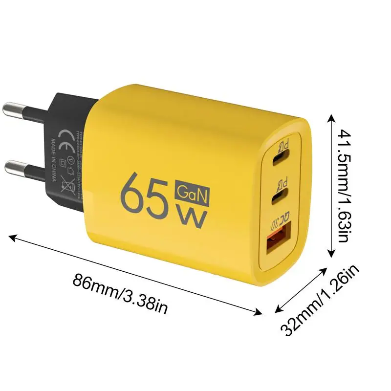 Para   ACC-enchufe de pared USB multipuerto, cargador de pared multipuerto, adaptador de teléfono USB de 60W, carga rápida, bloque de cargador tipo C, pared compacta