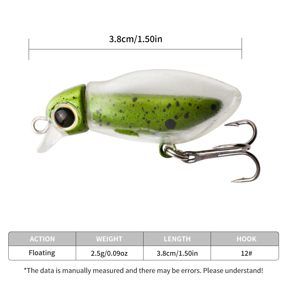 WESTBASS 1PC Silent Minnow Bait 38mm-2.5g Micro Fishing Lure Floating Hard Wobbler Mini Hart köder Topwater Swimbait Isca Pesca