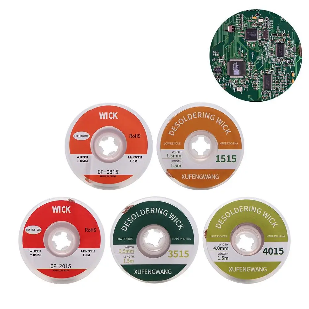 Low Residue Wick Wire Desoldering Braid Tin Sucker Cable Lead Cord Solder Remover 1.5M Welding Tin Strip Flux Repair Tool