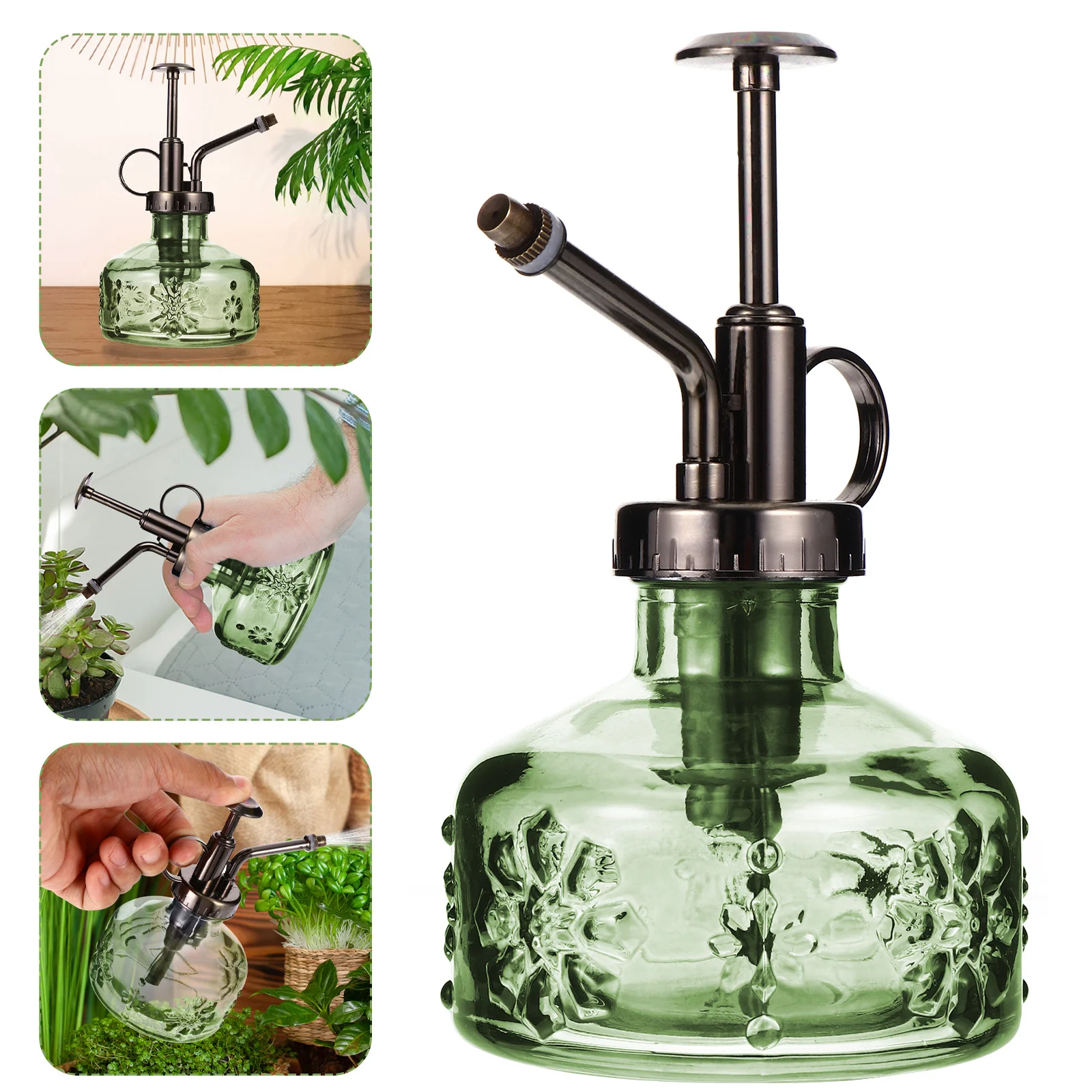 

1Pcs Glass Watering Can Retro Relief Vintage Style Precise Plant Mister Water Spray Bottle for Indoor Outdoor Flowers Succulents