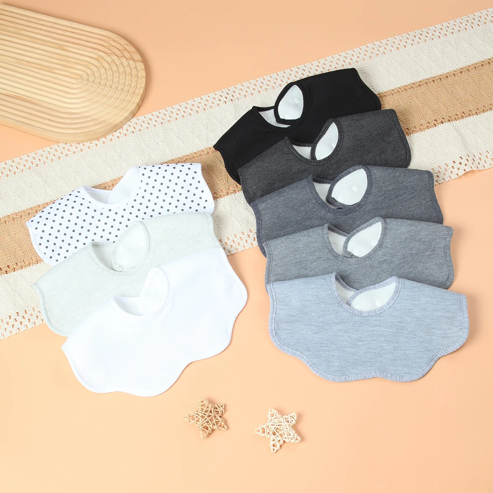 

Супервпитывающие детские нагрудники с регулируемой застежкой, 8 шт., для новорожденных мальчиков, мягкие и нежные, серия глубоких цветов, с рюшами