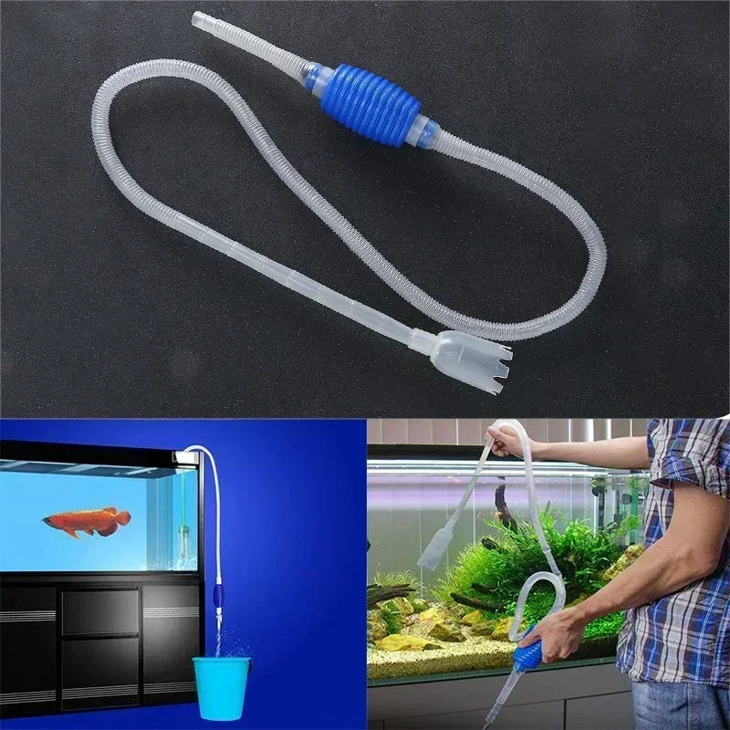 New 1.4m Pipe Aquarium Siphon Fish Tank Syphon Vacuum Cleaner Pump Semi-automatic Water Change Filter Pump Cleaning Accessories