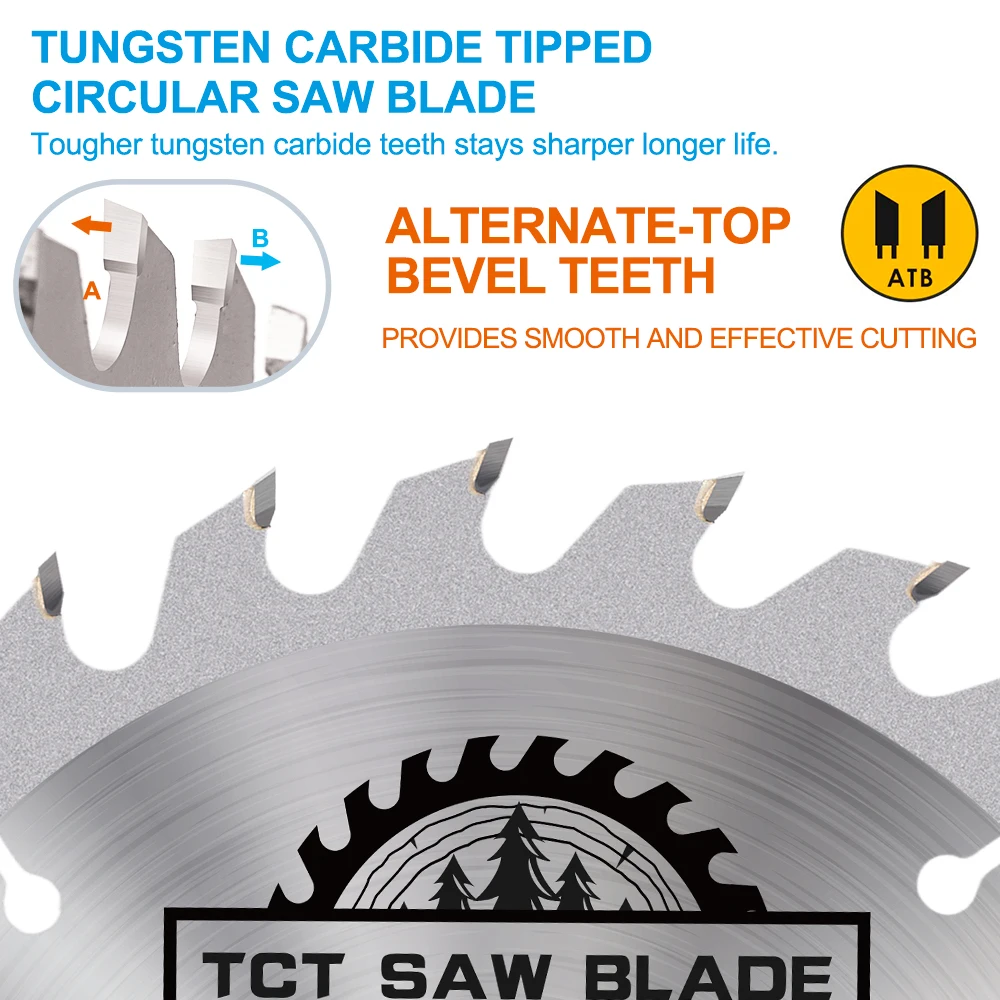 XCAN 1 Stück 150mm TCT Kreissägeblatt 16/24/30T Hartmetall-Sägeblatt Bohrung 20mm Holzbearbeitung Schneidscheibe Schneidwerkzeuge – Detail 4