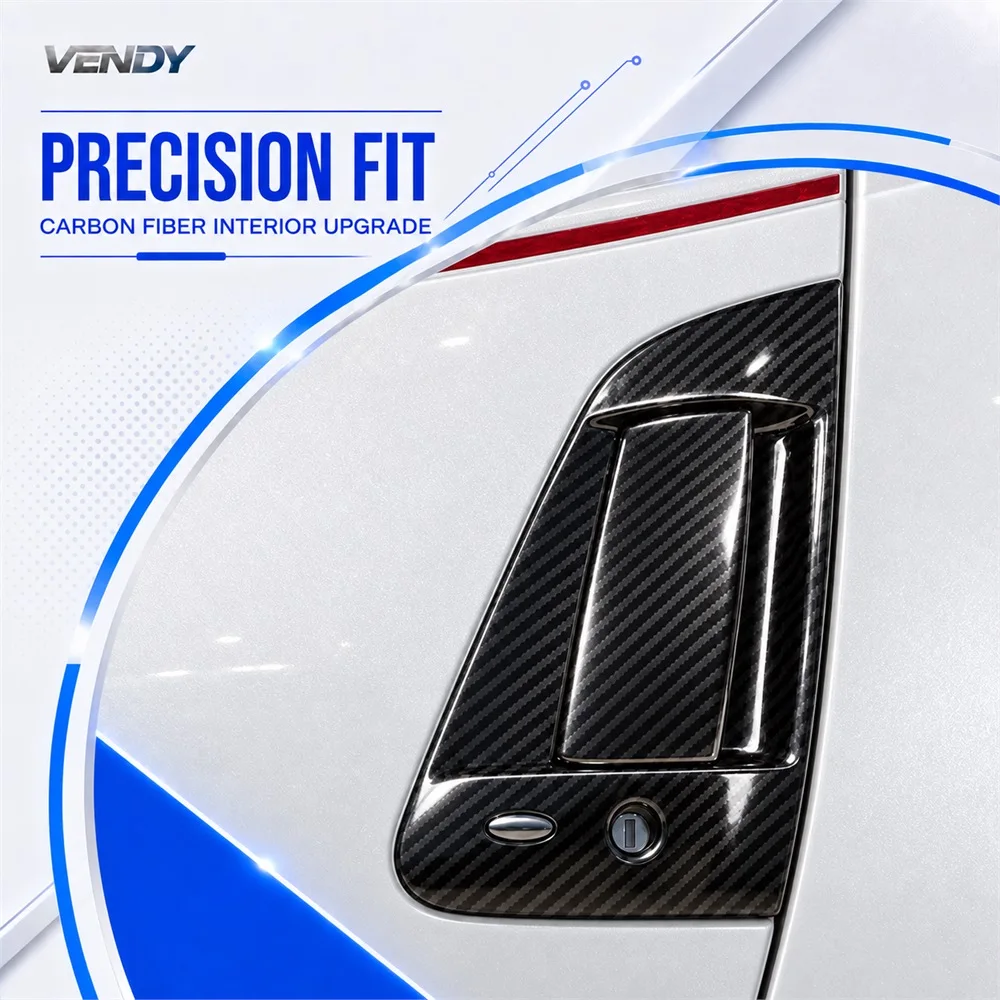Real Carbon Fiber For Nissan 370Z Z34 2009-2020 LHD Outer Door Handle Cover No Keyhole Cover Trim Accessories