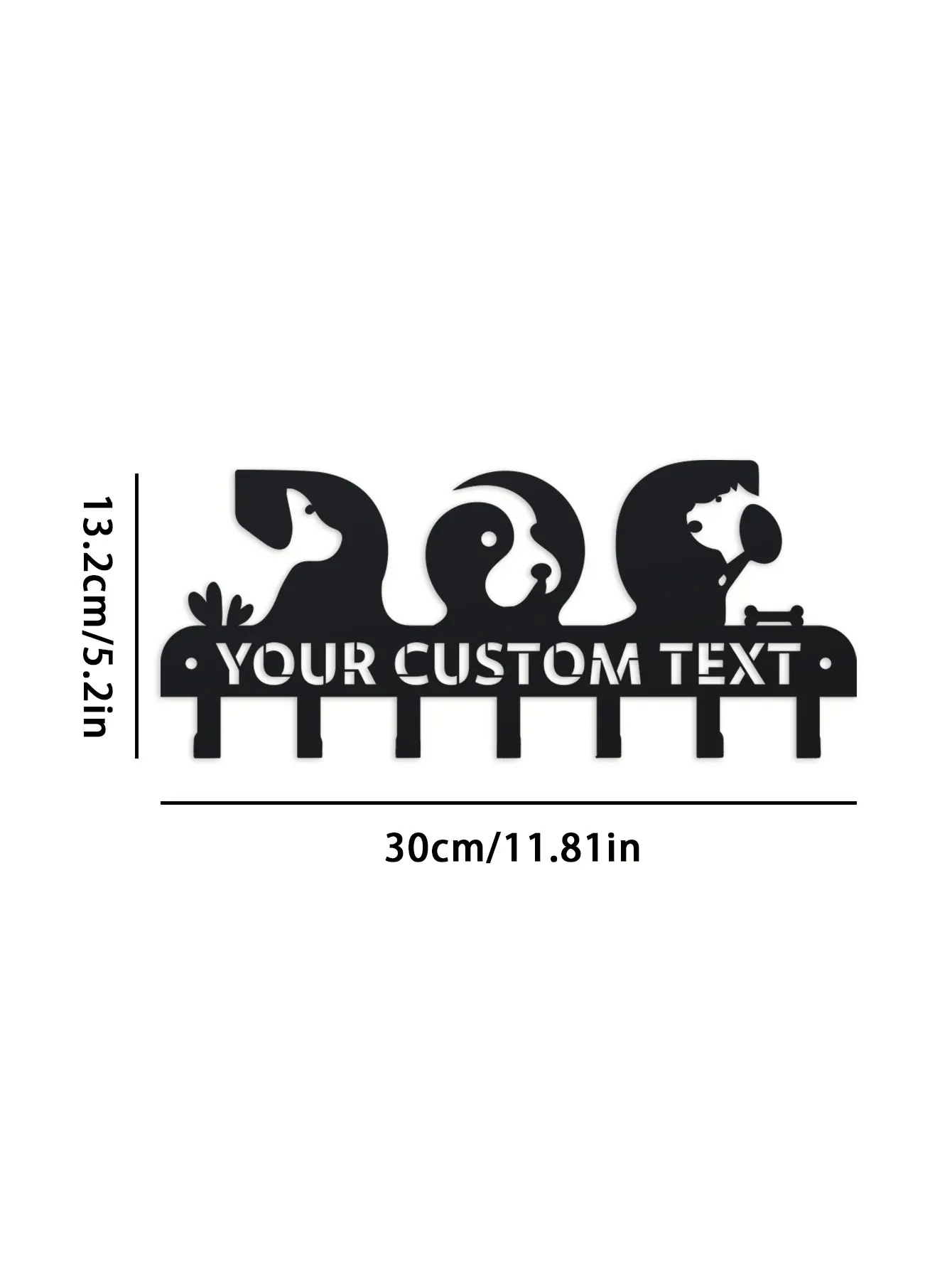 Personalized Three Dogs Design Wall Key Holder & Coat Rack - Custom Name Engraved Pet-Friendly Metal Wall Decor for Dog Lovers,