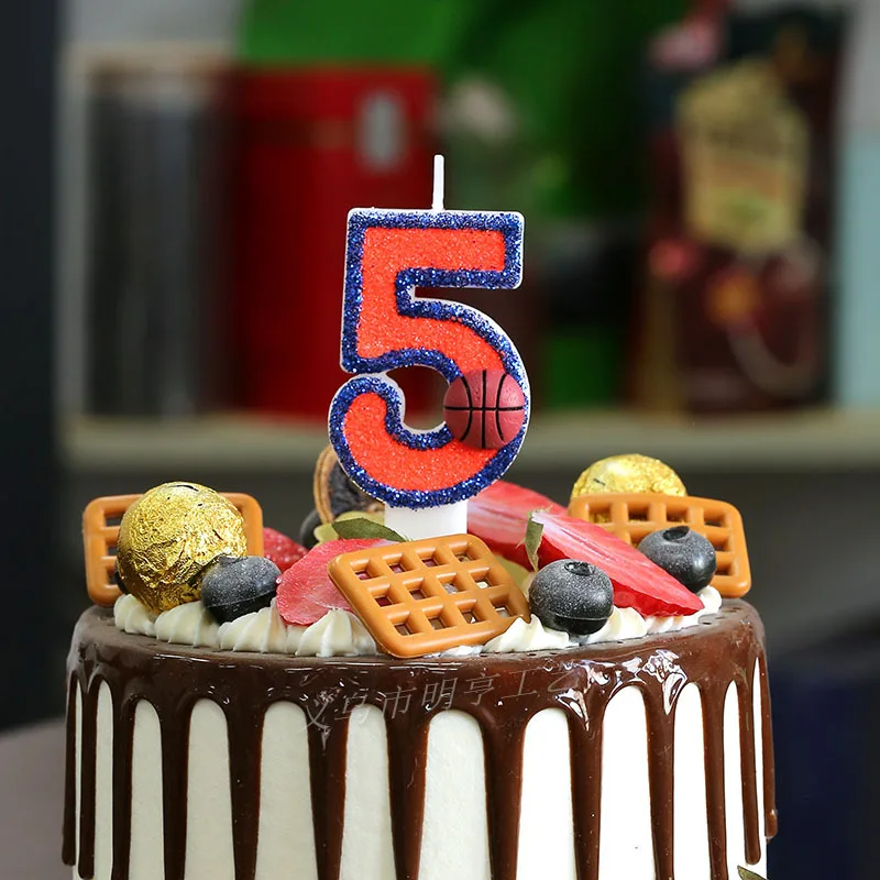 0-9 Basketball Number Candles Birthday Cake Decoration Party Candles image 2