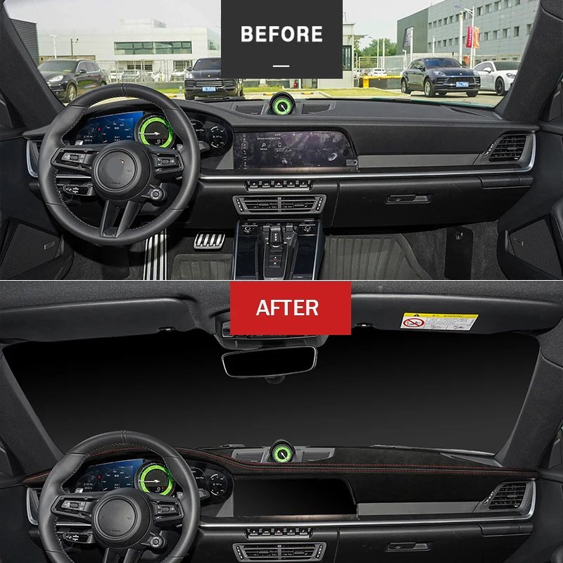 

Чехол на приборную панель автомобиля из алькантары на заказ для Porsche 911 2019-2020, коврик «сделай сам», подушка с абажуром, ковры, аксессуары для стайлинга автомобилей