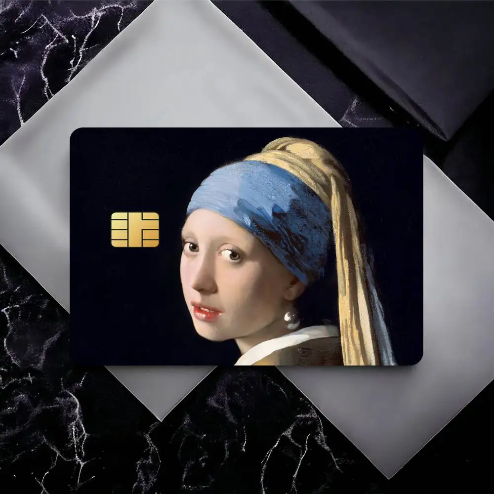 Art Painter Jan V-VermeerS Poster Waterproof Film skin Cover 4PCS Credit Card stickers Debit Front Decoration Bank Subway Pass