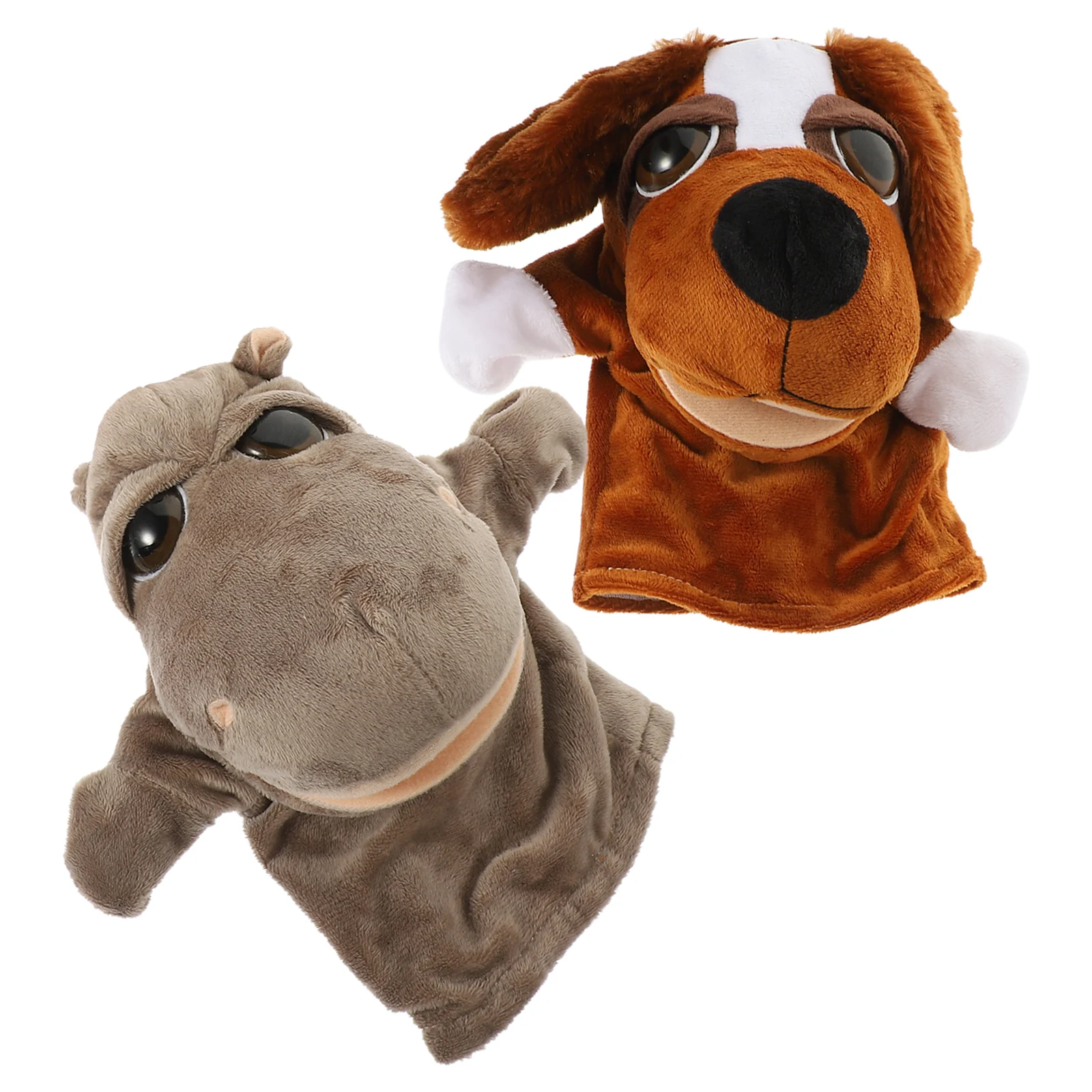 2 uds marionetas de animales marionetas de mano para niños juguetes de animales de peluche dedo de niño de dibujos animados