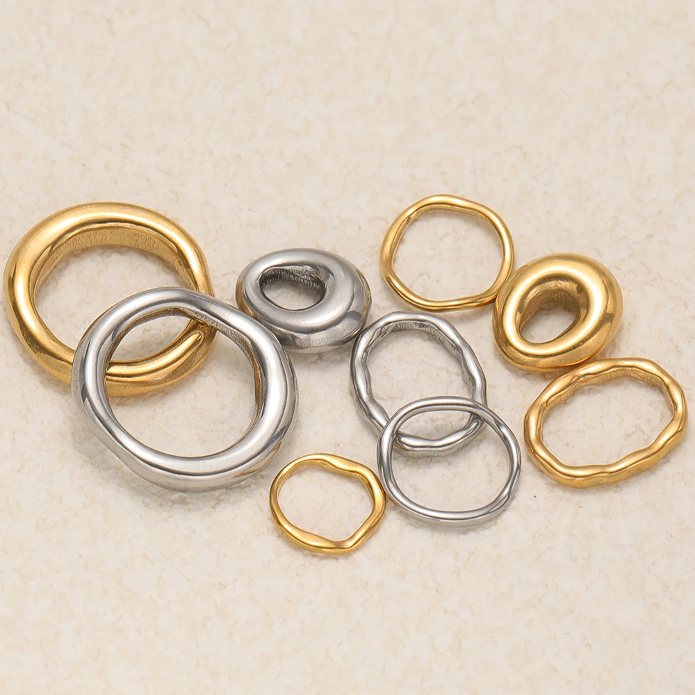 5 Stück Edelstahl-Anhänger in unregelmäßiger ovaler Form für DIY-Schmuckherstellung, Ohrringe, Armbänder und Schmuckzubehör – Detail 3