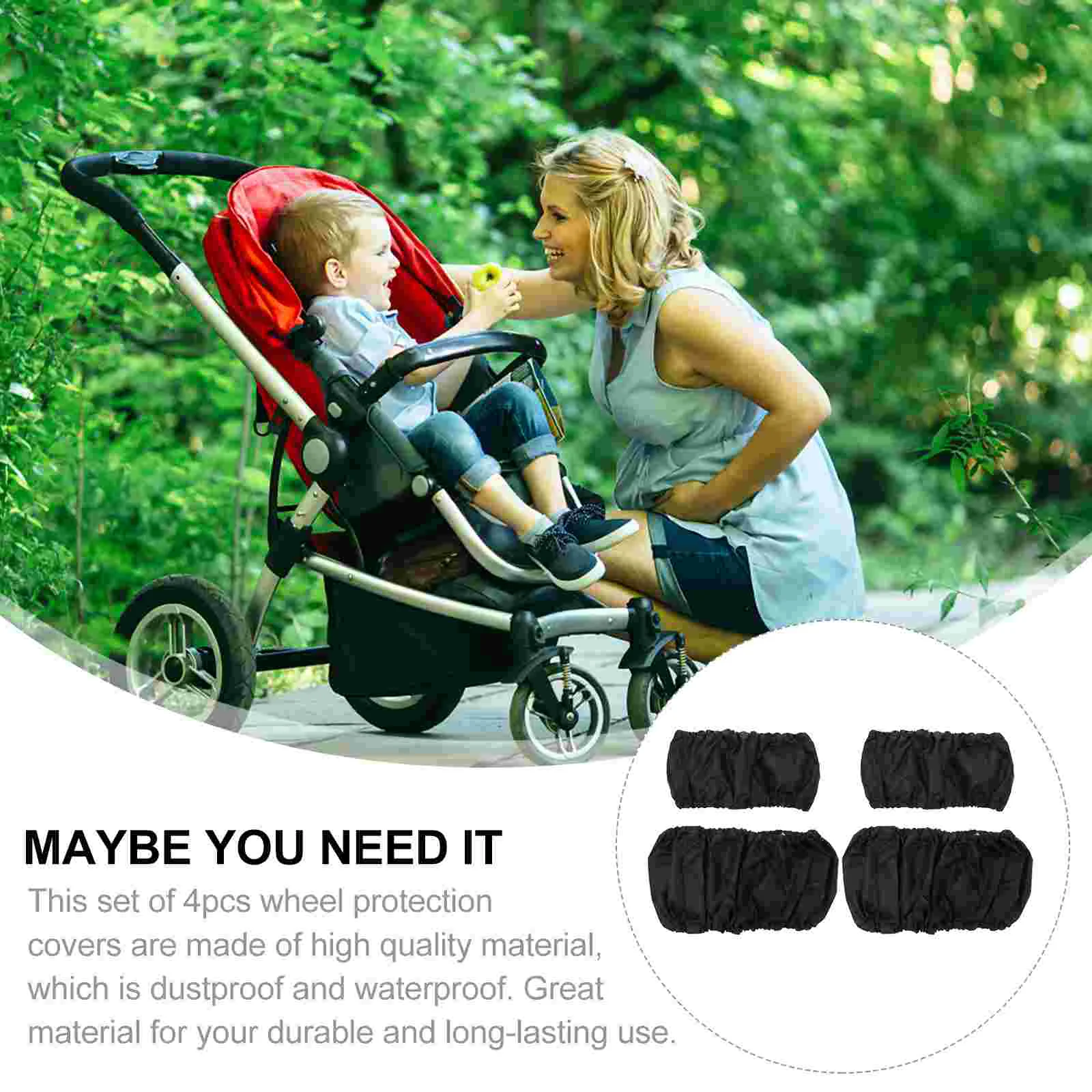4 Uds cubierta de rueda accesorios de cochecito de bebé funda de cochecito calcetín silla de ruedas accesorio de tela Oxford neumático