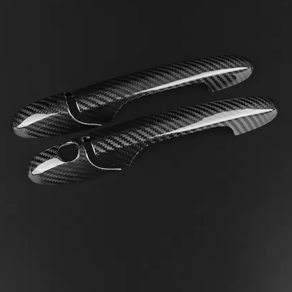 

For Fiat 500 Abarth 595 595C Car Real Dry Carbon Fiber Door Handle Cover Exterior Styling Modification Body Kit