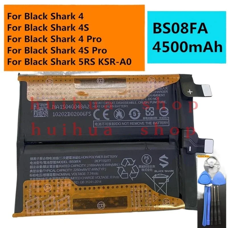 4500mAh BS08FA Phone Battery for Xiaomi Black Shark 4 Pro 4Pro / 4S Pro 4SPro PRS-H0 PRS-A0 5RS KSR-A0 New High Quality zm