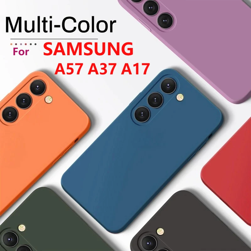 Original Skin-friendly Liquid Silicone Soft Case For Samsung Galaxy A57/37/17/07 A56/36/26/16/06 A55/35/25/15/05 Protector Cover