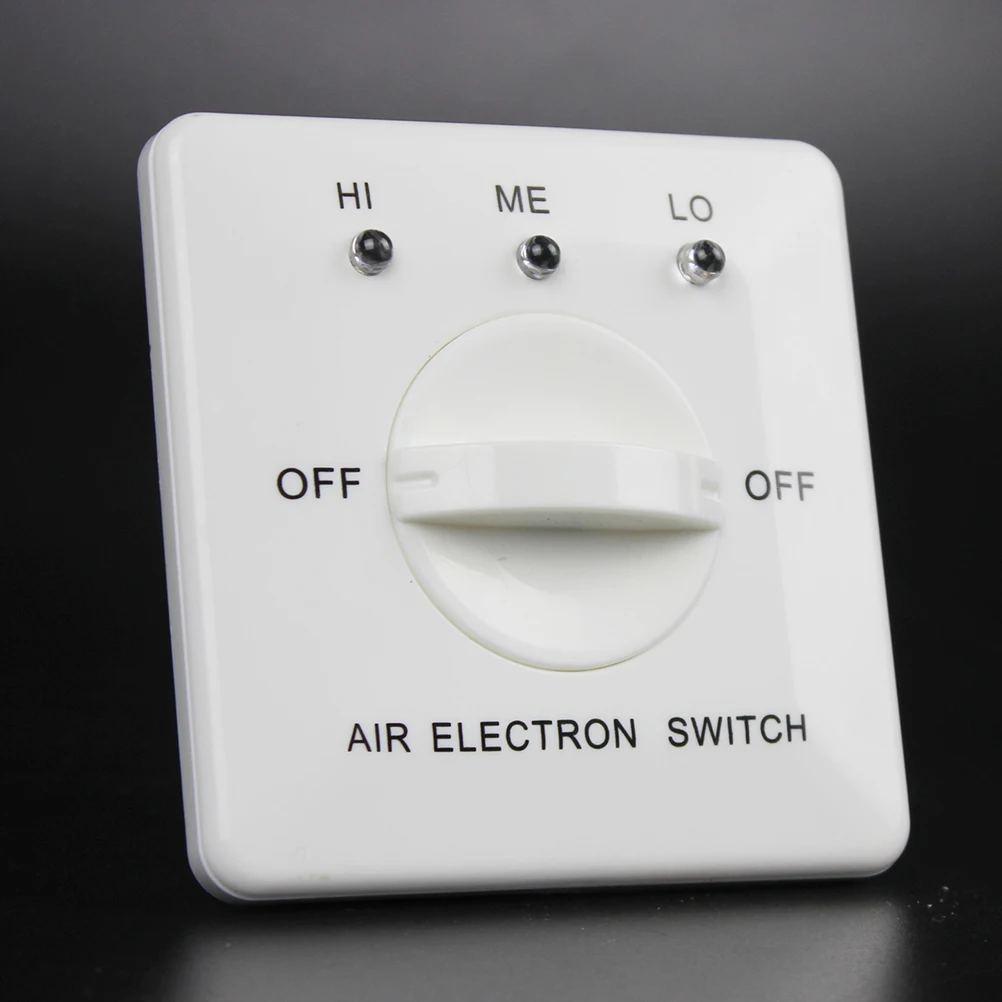 

Fan Coil Switch Three-speed Controller Central Air Conditioning Panel White PC Material Impact-proof Fire-resistant Adjustable