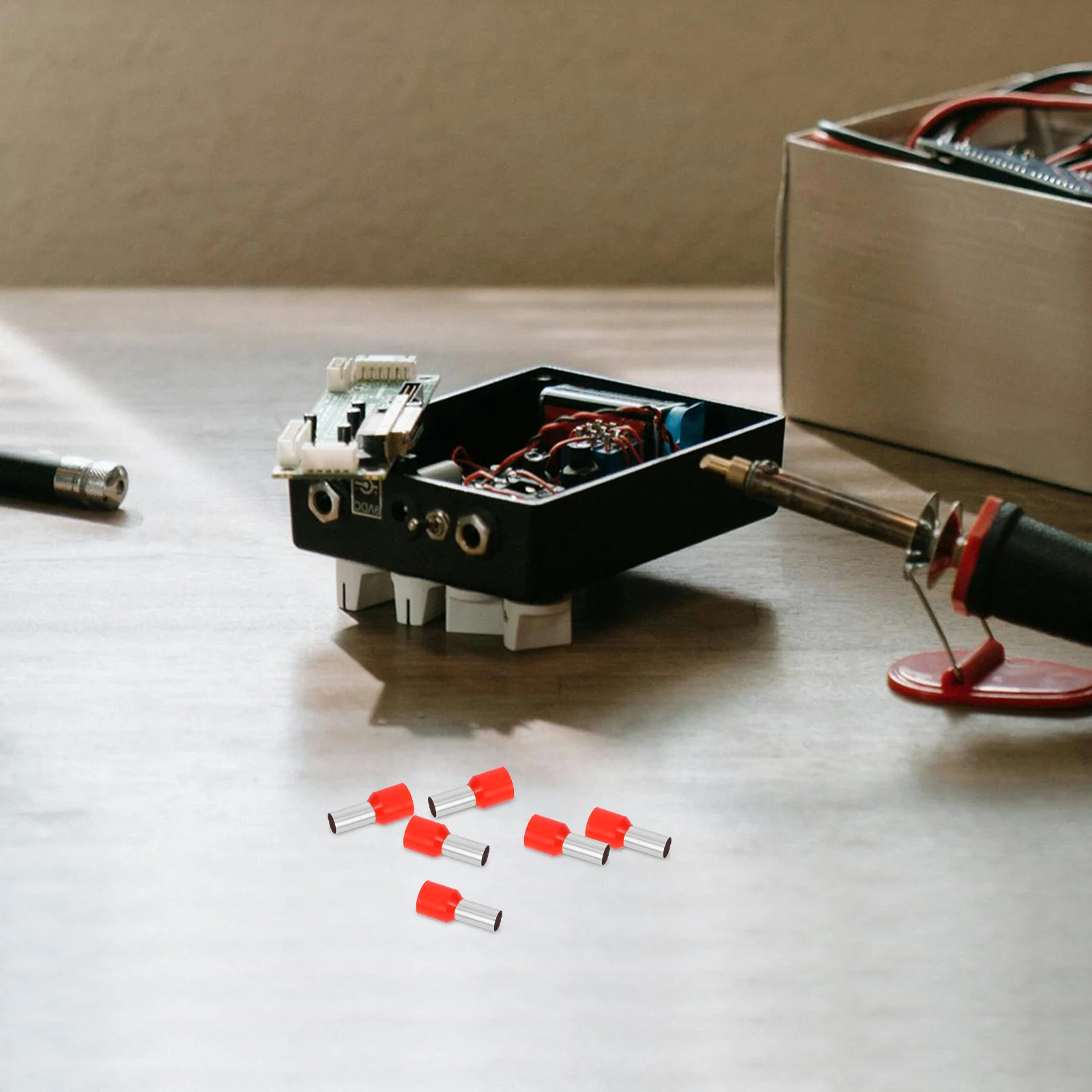 

100pcs Crimp Ring Terminals T-Tap Electrical Assortment Kit Wire Ferrule Terminal Blocks Spade Butt Connectors Wire Lugs