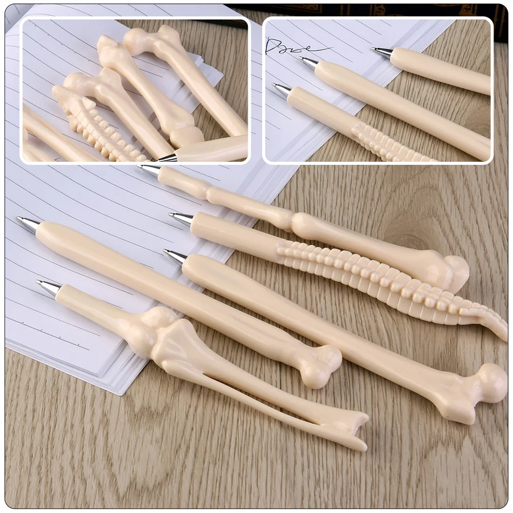 

20pcs Bone Shaped Ballpoint Pens Smooth Writing Halloween Design Students White Creative Festival Nurse Pencils
