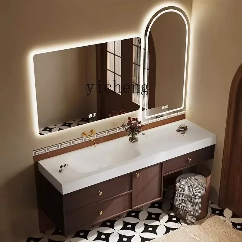 DSA Modern Skeleton Line French Vintage Style Vanity Table Integrated Bathroom Cabinet Combination Washbasin Cabinet