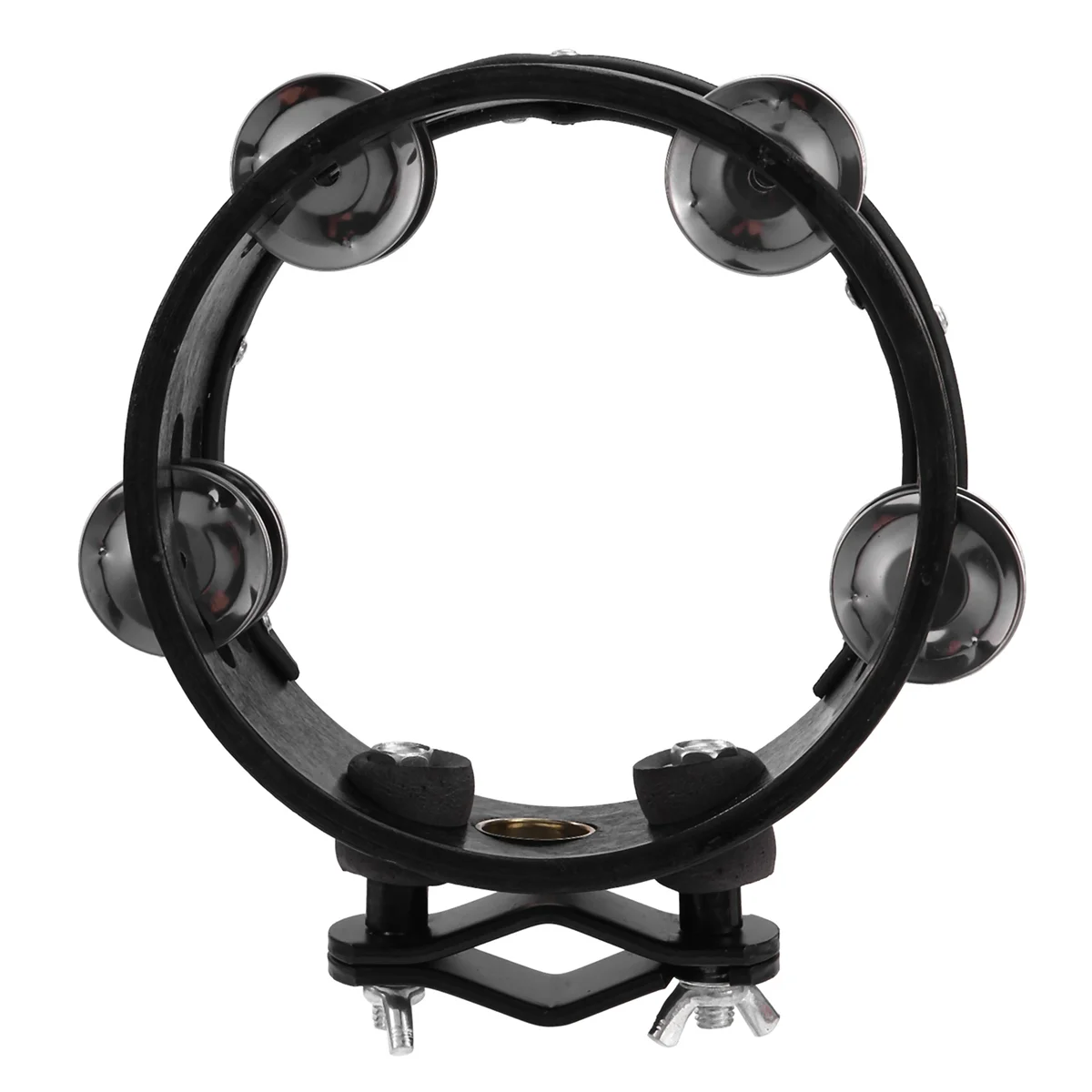 

Drum Circle Double Row Rattle Drum Rings Tambourine Drum Tamborine Percussion Musical Instruments Black-ABJQ