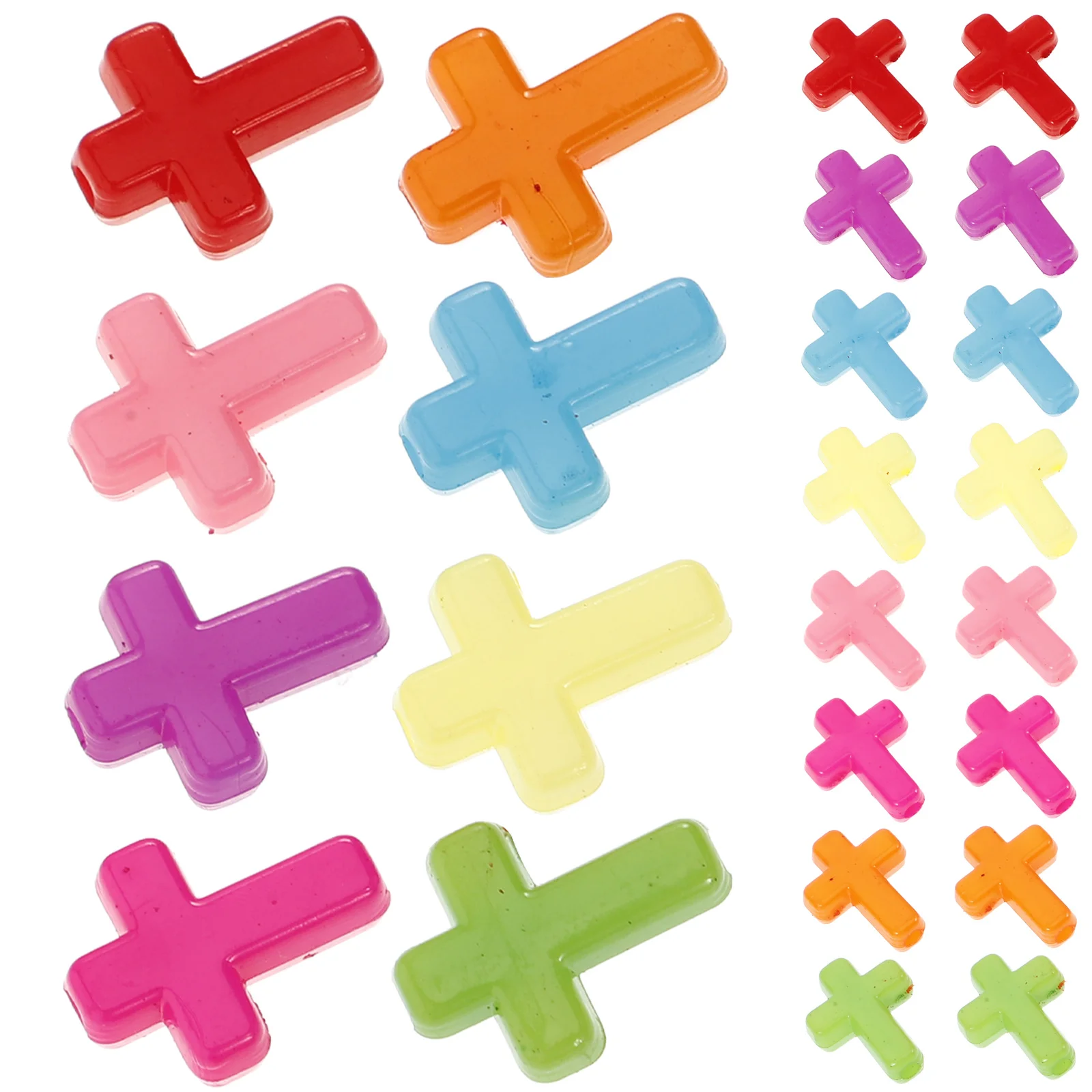 200 قطعة من خرز الصليب الأكريليك المتين عشوائي اللون قلادة قلادة حرفية يدوية مستلزمات صناعة المجوهرات طاقة إيجابية #4