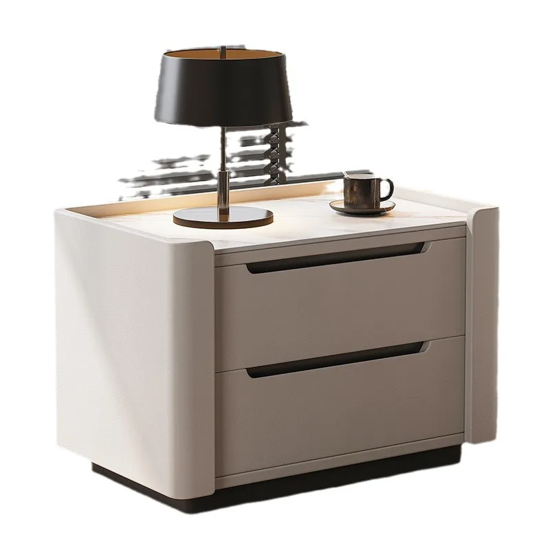 

Simple and modern bedside cabinets, light luxury and high-end sense, bedroom solid wood slate, bedside storage cabinet