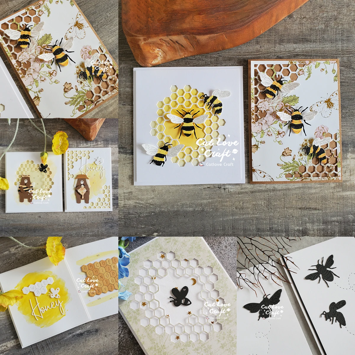 Catlove Bee Hive Bear Metal Cutting Dies Scrapbooking Mold Stencil Die Cuts Card Making DIY Craft Embossing New Dies For