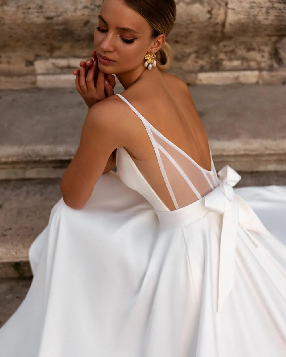 SoDigne-Robe de Mariée Simple et Moderne à Col en V, Tenue de Princesse Sexy à Dos aux, pour Patients, quel que soit le Nministériels d Arrière, ixde Mariage